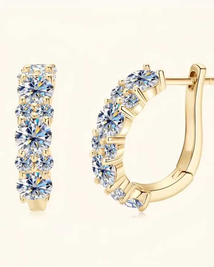 Pendientes de Plata de Ley 925 con Moissanita, Color D, 2.76 Quilates, Pendientes de Aro con Diamantes de Laboratorio, Joyería Fina Brillante para Bodas 2