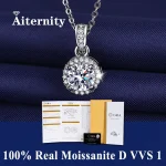 S925 sólida plata esterlina VVS1 D Color Moissanite collar cadena con certificado joyería fina para mujer joyería 21