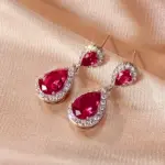 Huitan-pendientes colgantes a la moda para mujer, accesorios para fiesta de boda, estilo 6 colores, circonita cúbica de pera con incrustaciones, joyería elegante y versátil 4