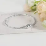 Pulsera de plata 925 Original con forma de corazón, brazalete con cuentas de serpiente, regalo para mujer 5 Pulsera de plata 925 Original con forma de corazón, brazalete con cuentas de serpiente, regalo para mujer 5