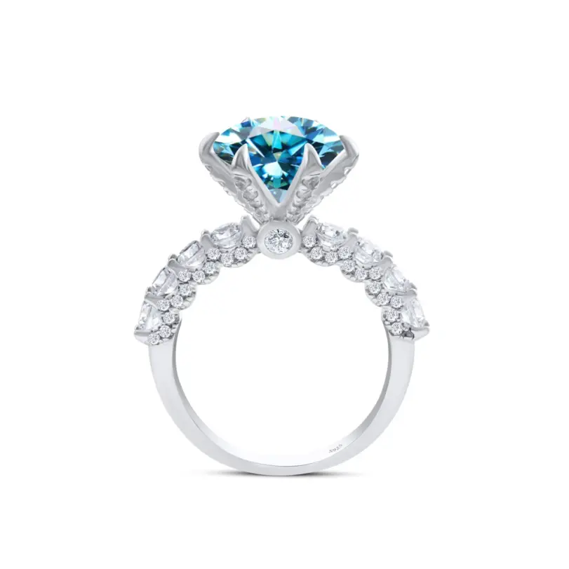 Anillo de Plata de Ley 925 para mujer, anillo de Hada de moissanita de 3/5CT con certificado, regalo de relación de Color D, joyería fina de compromiso 6