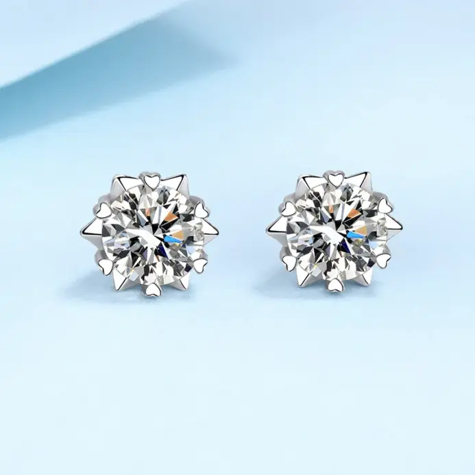 Pendientes chapados en 18K de plata de ley S925, Color D, pendiente de circón VVS1 para mujer, como brillante como joyería de boda con diamantes 2