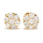 Pendientes de lujo de Color dorado brillante con circonita cúbica para mujer, pendientes pequeños y delicados para mujer, regalos, joyería clásica 2