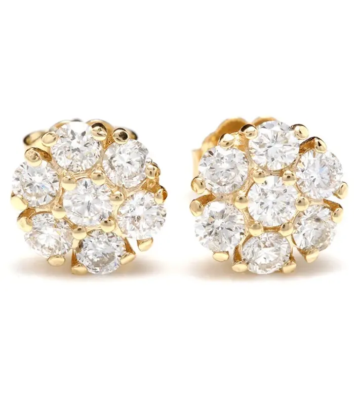 Pendientes de lujo de Color dorado brillante con circonita cúbica para mujer, pendientes pequeños y delicados para mujer, regalos, joyería clásica 2
