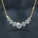Collar de moissanita U-Smile D VVS1 para mujer, collares de lujo con Diamon de laboratorio brillante de Color D, Plata de Ley 925 con certificado 1