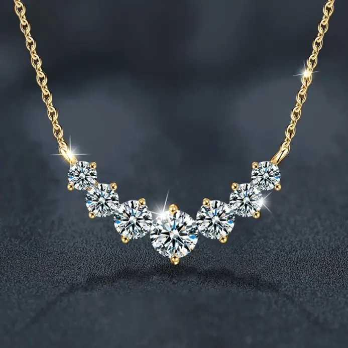 Collar de moissanita U-Smile D VVS1 para mujer, collares de lujo con Diamon de laboratorio brillante de Color D, Plata de Ley 925 con certificado 1