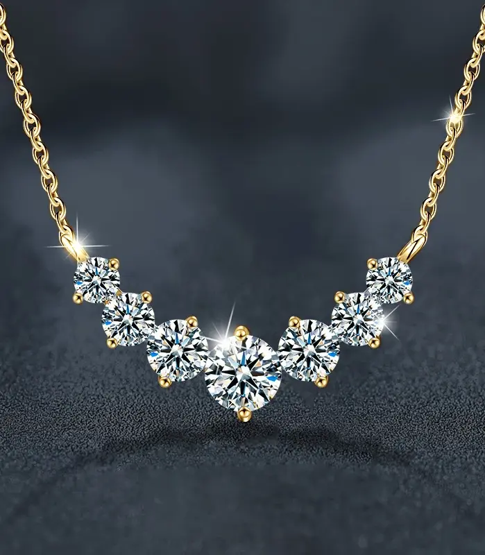 Collar de moissanita U-Smile D VVS1 para mujer, collares de lujo con Diamon de laboratorio brillante de Color D, Plata de Ley 925 con certificado 1