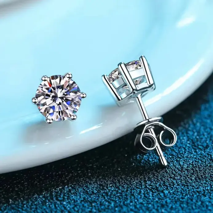 Pendientes GRA Moissanite con pluma probadora de diamantes para hombres y mujeres, pendientes de plata 925 con piedras preciosas y 2 certificados 2