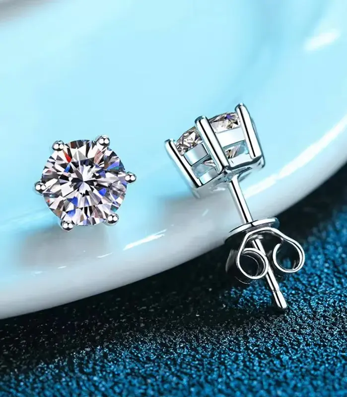 Pendientes GRA Moissanite con pluma probadora de diamantes para hombres y mujeres, pendientes de plata 925 con piedras preciosas y 2 certificados 2