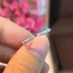 Anillos de boda de moissanita de 5 piedras, banda de media eternidad de corte brillante redondo, anillo de boda de diamante de laboratorio de plata 925 de 3mm para mujeres y hombres 27 Anillos de boda de moissanita de 5 piedras, banda de media eternidad de corte brillante redondo, anillo de boda de diamante de laboratorio de plata 925 de 3mm para mujeres y hombres 27