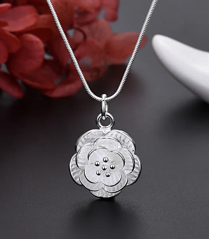 Abalorios de plata fina 925, collar, pendiente, brazalete, joyería para mujer y niña, conjunto Retro, regalo de boda a la moda 2