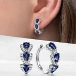 Pendientes de Aro con Decoración de Gemas Sintéticas Brillantes en Forma de Gota, Estilo Elegante y Simple, Adorno para las Orejas para Banquetes y Fiestas, Regalo para Mujer 1 Pendientes de Aro con Decoración de Gemas Sintéticas Brillantes en Forma de Gota, Estilo Elegante y Simple, Adorno para las Orejas para Banquetes y Fiestas, Regalo para Mujer 1