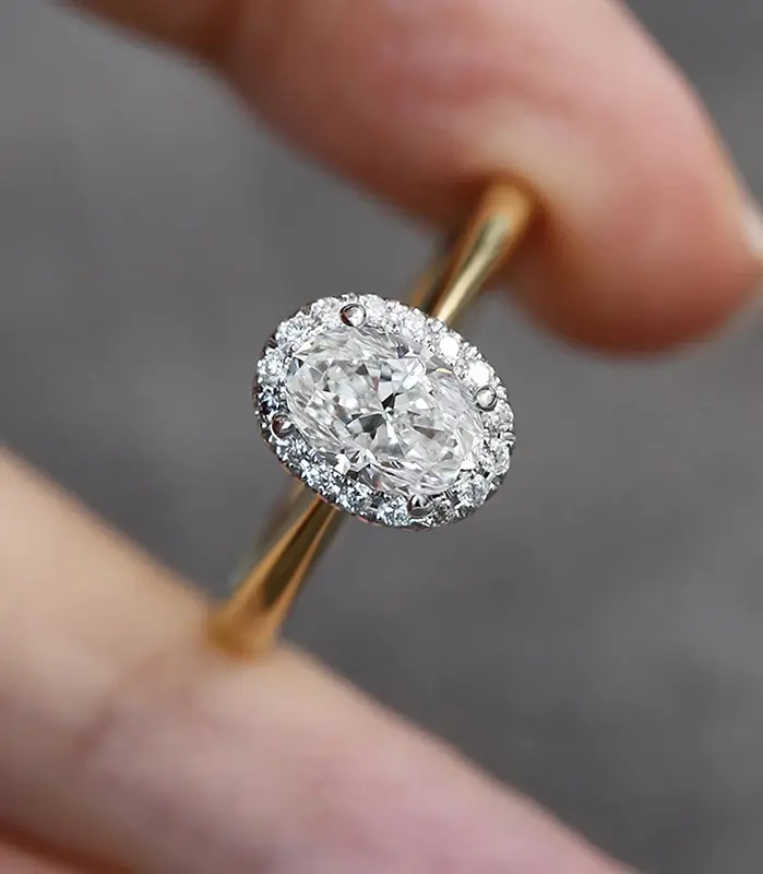 anillos de boda a la moda para mujer, cristal de dos tonos de lujo, circonita cúbica AA, compromiso, fiesta de aniversario, joyería femenina elegante 1