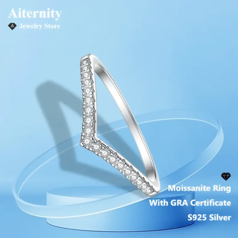 Anillo de moissanita D VVS1, Plata de Ley 925 con certificado GRA, banda de eternidad, anillos de compromiso de boda para mujeres y hombres 5