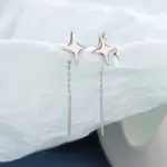 Nueva estrella coreana, alambre para oreja, borla, cadena de hilo, colgantes de estrella para escalar, pendientes colgantes rectos para mujer, joyería 3