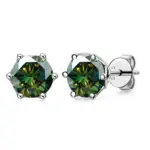 Pendientes de moissanita de Color Real de 1 CT D para mujer, joyería de boda brillante de Plata de Ley 925 de alta calidad 5