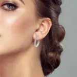Pendientes de plata de ley 925 para mujer, aretes largos de aro en forma de U de circonio brillante para regalos de joyería de boda y aniversario 3