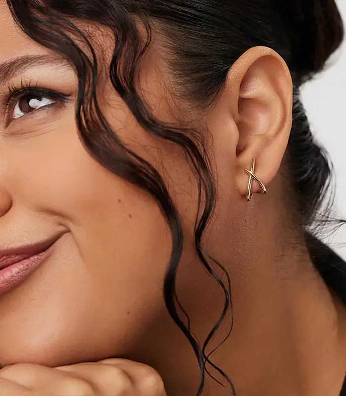 Pendientes cruzados de acero inoxidable para mujeres y niñas, accesorios minimalistas simples y delicados, regalos de joyería de moda para fiestas 2