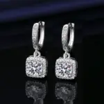 Pendientes de aro pequeños de moissanita de 1,0 quilates, pendientes de aro de diamante de laboratorio, pendientes de cartílago de plata esterlina para mujeres, niñas y adolescentes 5