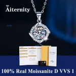 S925 sólida plata esterlina VVS1 D Color Moissanite collar cadena con certificado joyería fina para mujer joyería 14