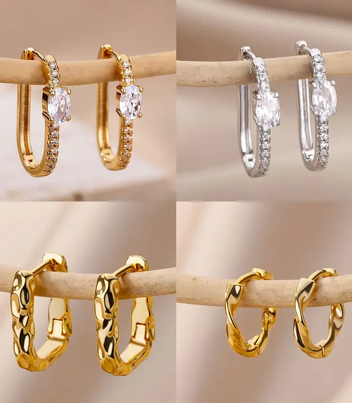 Pendiente redondo minimalista de circón para mujer, pendiente Irregular de acero inoxidable, joyería de moda para fiesta y boda, regalo, bisutería para mujer 2026 1