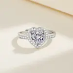 Anillo de Plata de Ley 925 con corazón de circón 5A para mujer y hombre, joyería de boda, abalorio de compromiso, regalo de moda para fiesta, anillo de alta calidad 2