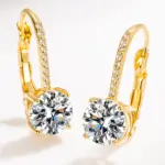 Sello brillante de lujo para mujer, pendientes de plata de ley 925 chapados en oro con incrustaciones de Boutique, pendientes de gota de gancho de circón blanco, regalo 6