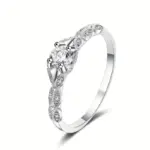 Anillo de mujer de circonia cúbica de estilo lujoso ligero en Europa y América anillo de temperamento de moda Simple 6