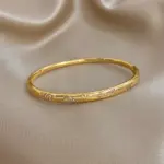 pulsera fina con estampado irregular para mujer, brazalete fino con incrustaciones de diamantes, chapado en cobre, dorado, diseño Original fino, regalo de fiesta 5