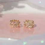 pendientes de aro de hoja delicada con circonita brillante para mujer, aretes de aro de moda de Color plateado/dorado, regalo elegante para niña, joyería 2021 4