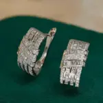 pendientes de aro con diseño moderno para mujer, aretes femeninos llamativos de circonia cúbica de lujo, joyería para fiesta y boda 4