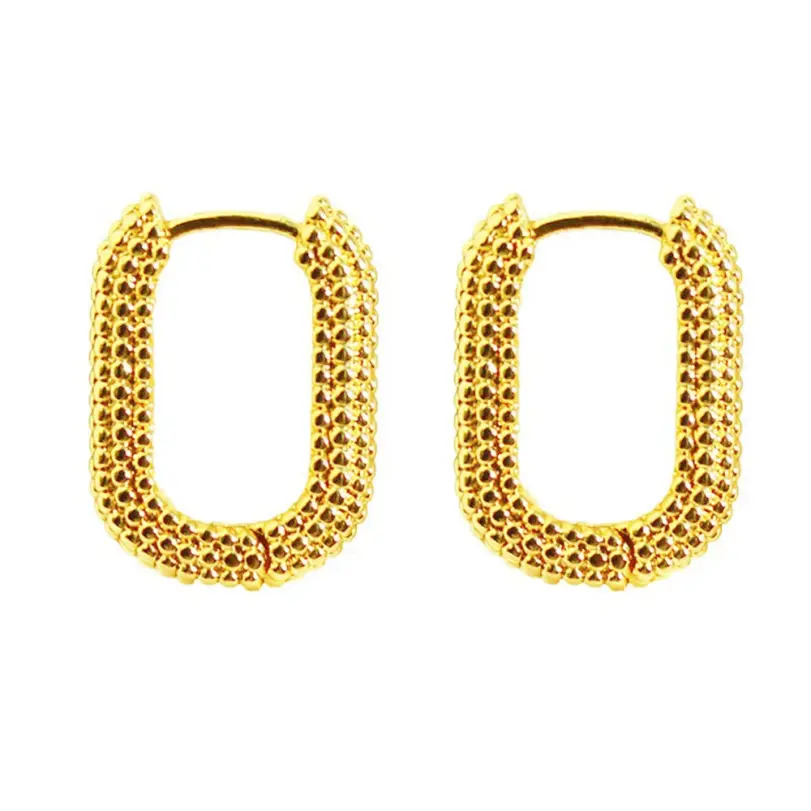 Pendientes simples de aleación cuadrados franceses, pendientes de gota con forma geométrica de Color dorado para mujer, regalo de joyas de fiesta a la moda 6