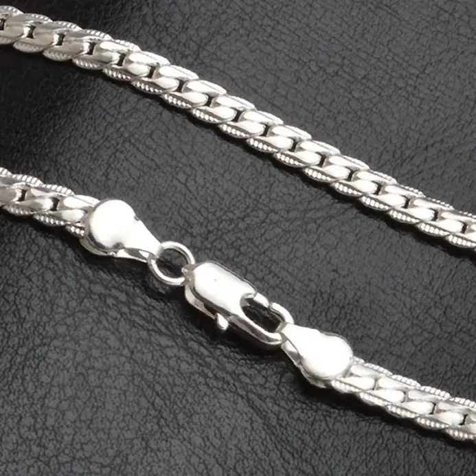 20-60cm 5mm Color plata diseño de marca de lujo collar noble cadena para mujer hombres joyería de compromiso de boda de moda 2