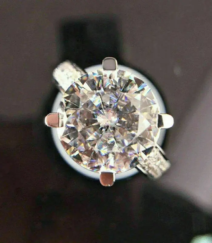 anillo de compromiso de boda clásico para mujer, anillo de propuesta de cristal de circonita cúbica brillante, regalo de aniversario, joyería 2