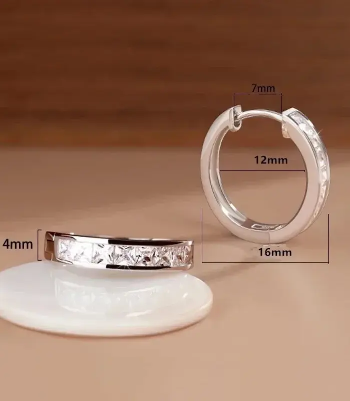 Nuevos pendientes de circón brillantes de Plata de Ley 925, pendientes redondos circulares para mujer, joyería elegante de moda, regalos de fiesta de cumpleaños 2