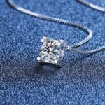 collar con colgante de moissanita auténtica para mujer, 1ct, 2ct, Plata de Ley S925 de alta calidad, joyería fina para fiesta de boda y novia 2