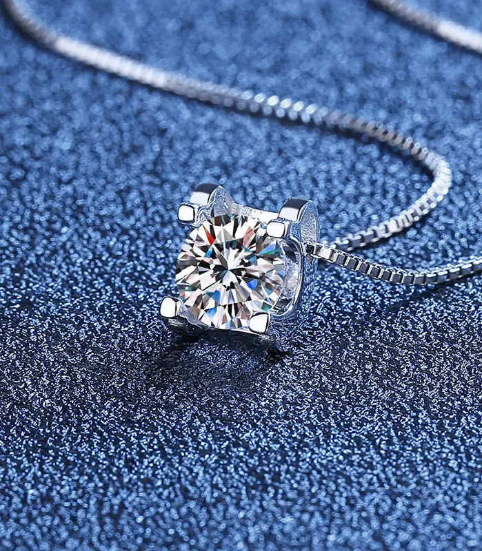 collar con colgante de moissanita auténtica para mujer, 1ct, 2ct, Plata de Ley S925 de alta calidad, joyería fina para fiesta de boda y novia 2