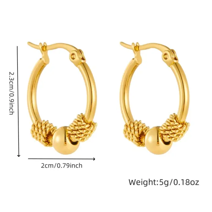 Acero inoxidable hueco dorado tejido forma Circular pendientes para mujer moda 2026 nueva joyería de regalo fiesta 2