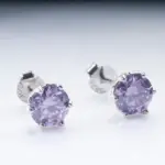 Pendientes de plata de ley 100% 925 de corte redondo, aretes de diamantes de moissanita auténtica púrpura, joyería fina con GRA, 1CT x 2 3
