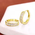 pendientes de aro de diseño clásico para mujer, aretes llenos con princesa cuadrada CZ, accesorios femeninos simples y elegantes, joyería versátil 4