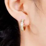 pendientes de aro de diseño clásico para mujer, aretes llenos con princesa cuadrada CZ, accesorios femeninos simples y elegantes, joyería versátil 5