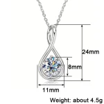 collar con colgante para mujer, Circonia cúbica brillante con incrustaciones, Color plateado/dorado, accesorios de moda diarios para fiesta de boda 6