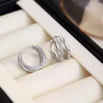 Pendientes de Aro Circulares de Acero Inoxidable Color Dorado para Mujer, Pendientes Simples de Doble Aro con Circonita Cúbica, Joyería para Perforación de Cartílago 21