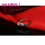 Anillos de circón cúbico de arcoíris para mujer, 100% Plata de Ley 925 auténtica, accesorio de anillo de propuesta de compromiso encantadora para boda 5