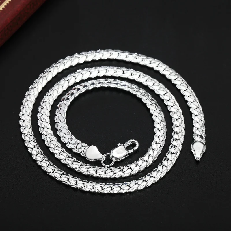 20-60cm 5mm Color plata diseño de marca de lujo collar noble cadena para mujer hombres joyería de compromiso de boda de moda 8