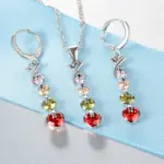 Conjuntos de joyería nupcial de Color plata esterlina 925, cuentas de joyería de moda, circonita cúbica CZ, aniversario de compromiso para mujeres y niñas 2