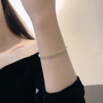 Pulseras de cadena geométrica de cristal romano de lujo para mujer, pulsera de tenis gótica de moda con diamantes de imitación, dije de marquesa, joyería de boda 4