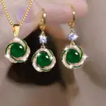 Conjuntos de joyería elegantes de lujo con circonita brillante para mujer, collar versátil a la moda, pendientes, joyería de fiesta, regalos de cumpleaños, 3 uds. 2