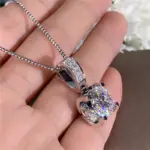 collar de lujo para mujer, Circonia cúbica redonda grande, accesorios sencillos y elegantes para mujer, joyería nueva moda 2021 3