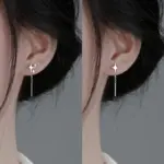Nueva estrella coreana, alambre para oreja, borla, cadena de hilo, colgantes de estrella para escalar, pendientes colgantes rectos para mujer, joyería 6